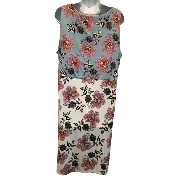 J.JILL OVER THE HEAD STYLE MIXED FLORAL PATTERN DRESS L NWOT - Picture 4 of 7
